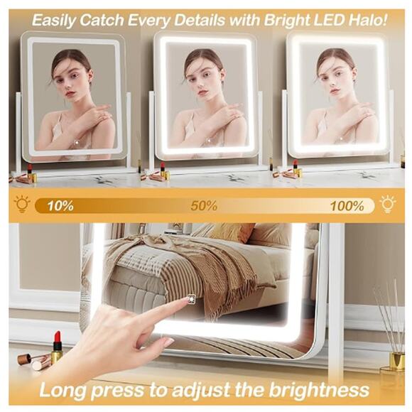 Vanity Mirror Lights 15.2" LED Smart Touch,Detachable 10X Magnify 360° Rotation - Picture 4 of 9